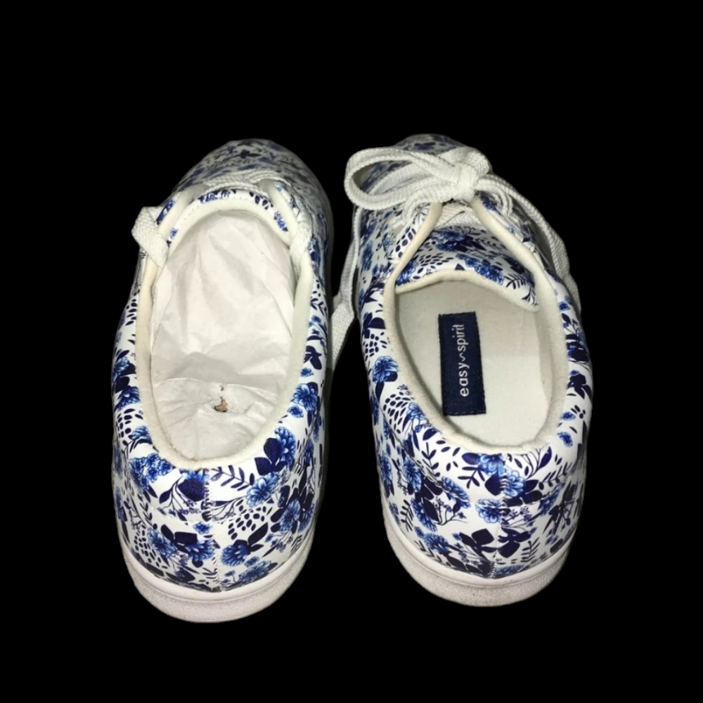Easy Spirit AP1 Leather Sneakers Women's Size 9.5 in White, Blue & Floral Design - Picture 7 of 7